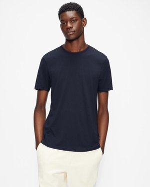 T-Shirt Ted Baker Short Sleeve Bleu Marine Homme | GFD-33596627